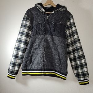 Bule  Gear Sherpa Lined Plaid  Hoodie